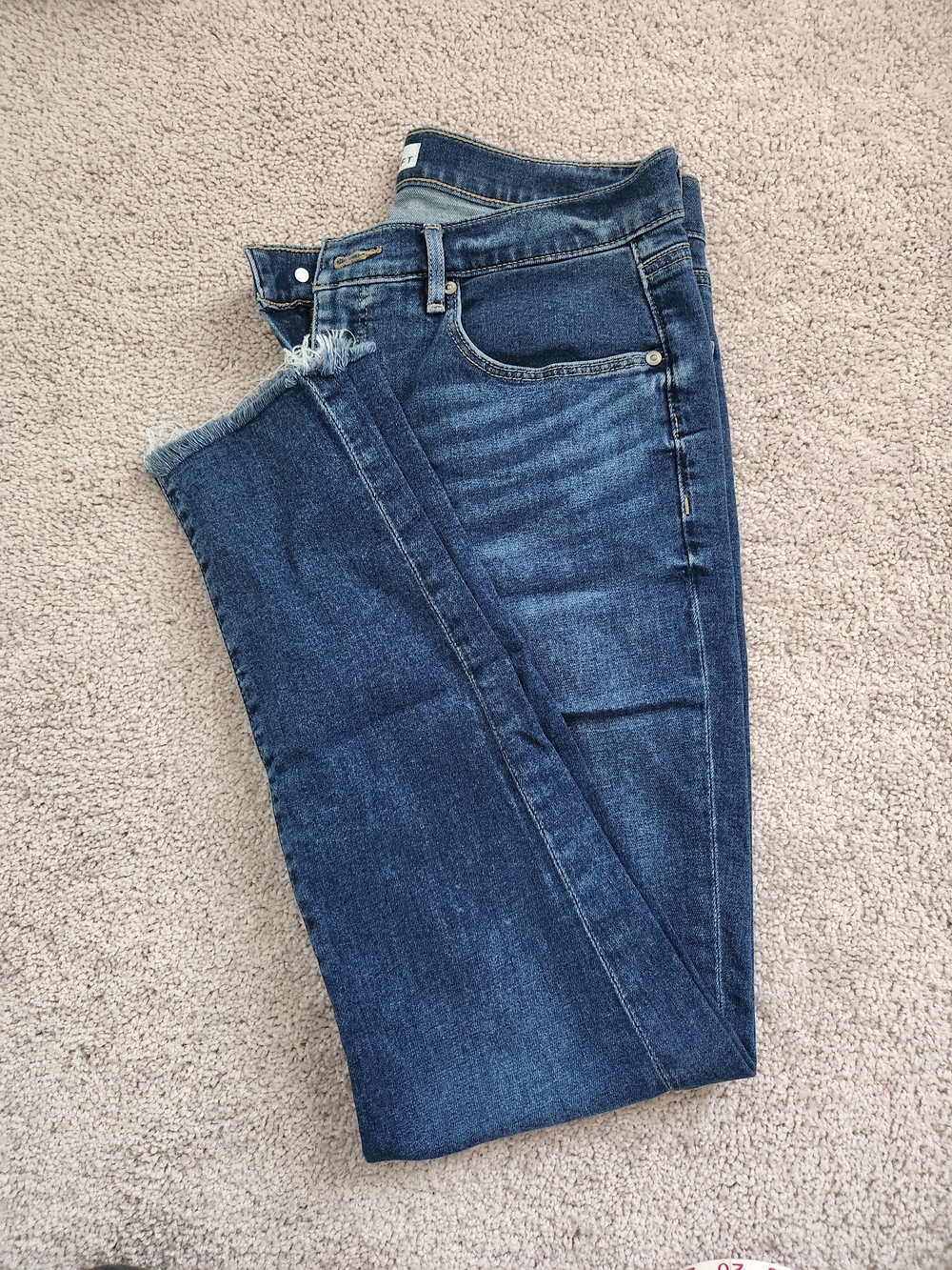 LOFT The Skinny Raw Hem Blue Denim Jeans
